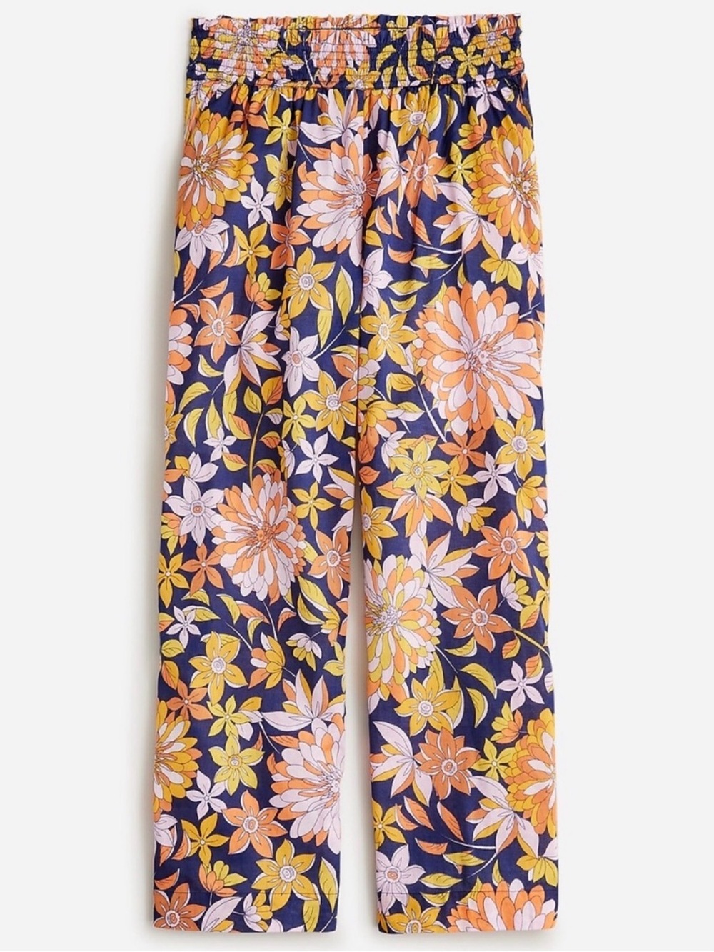 J. Crew 100% Cotton Wide Leg Beach Pants in Dusk Floral sz s